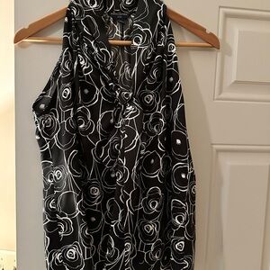 Banana Republic Black and White Floral Blouse